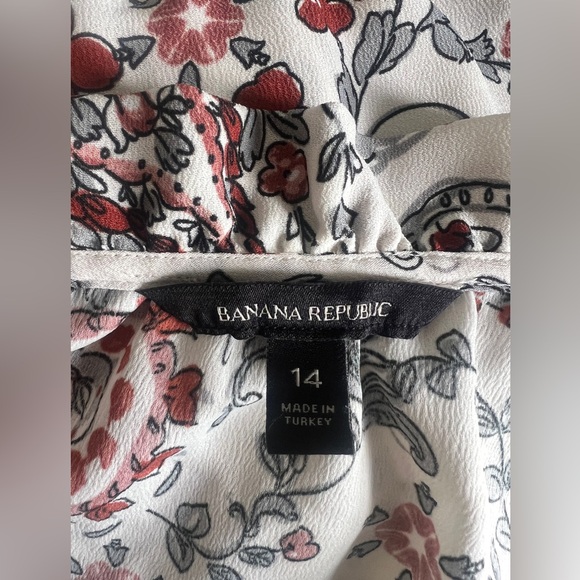 Size 14 Banana Republic Cream Paisley Midi Dress with Rust Accents - Picture 4 of 10